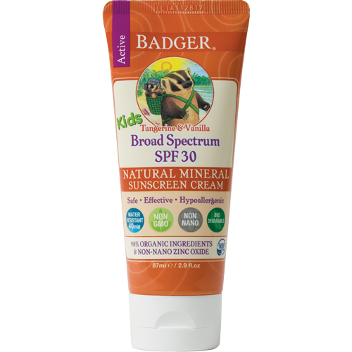 Badger Balm SPF 30 Kids Sunscreen Cream - Tangerine & Vanilla-Mountain Baby